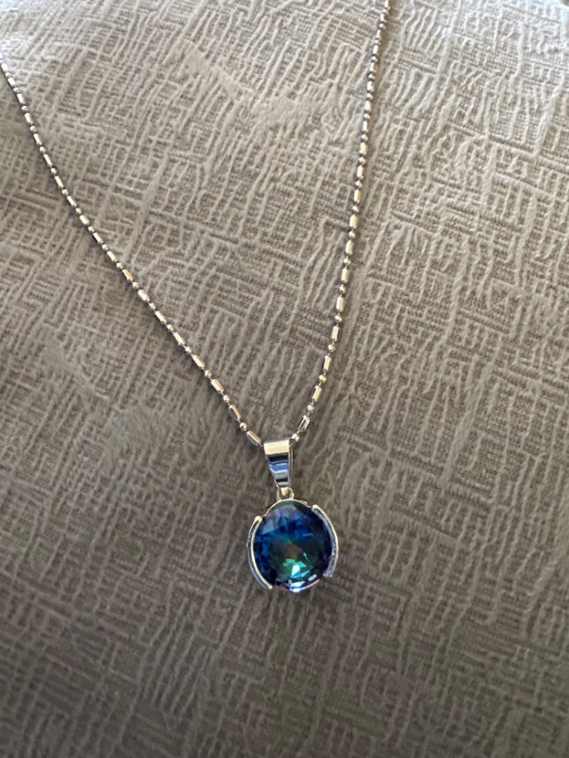 Blue Iridescent Necklace