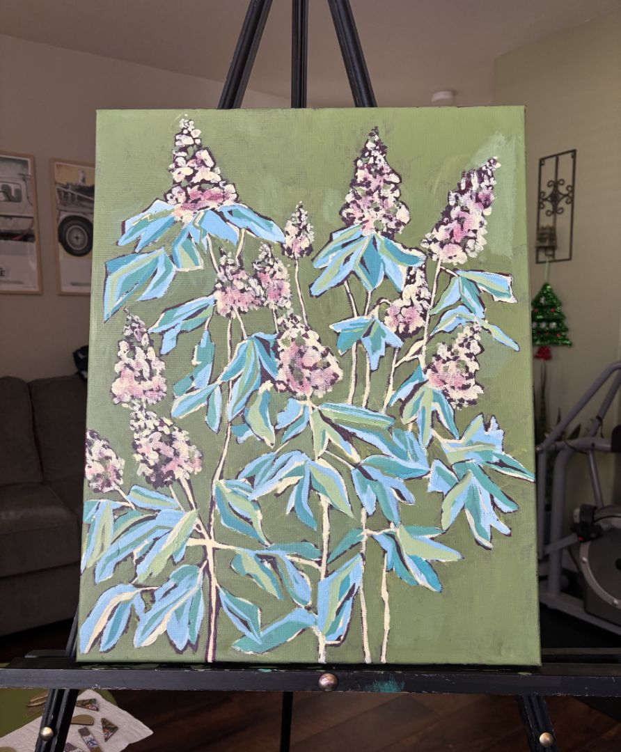 Hand-Painted Acrylic Painting on Canvas, 16"x20"