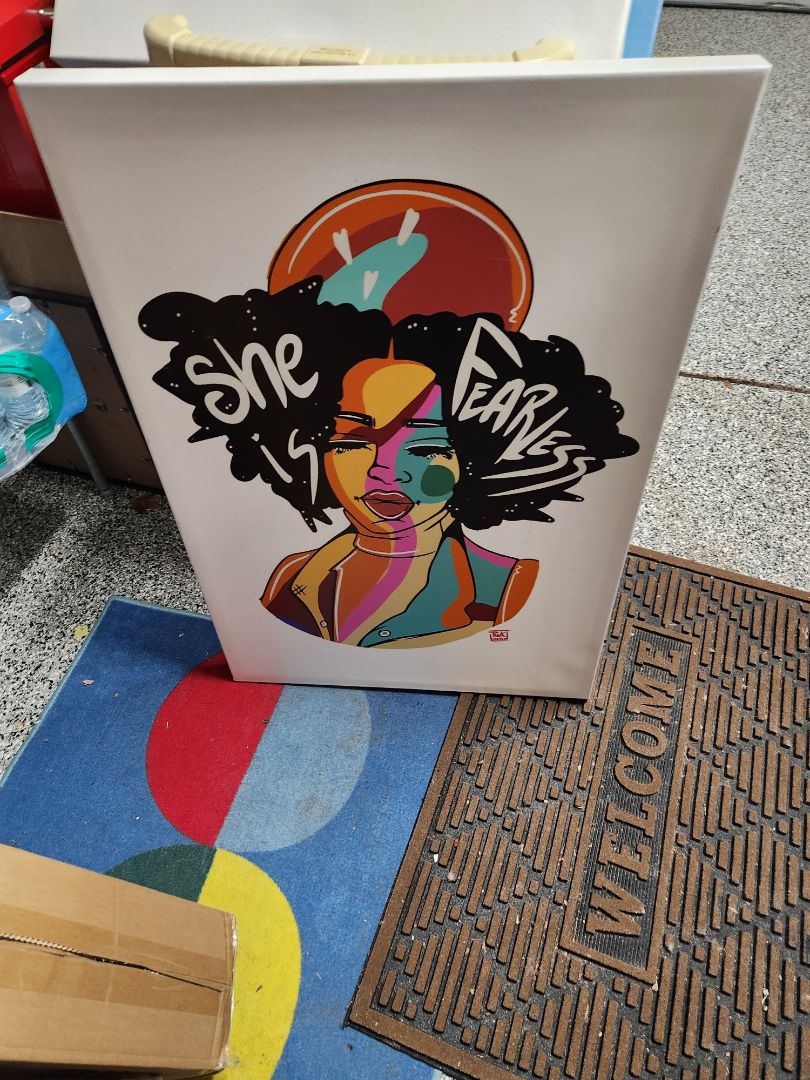 Pink Lo Mein canvas art print "She is Fearless"