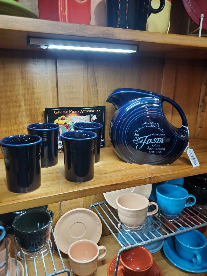 AHAZ0032 Fiesta disc pitcher w/4 tumblers cobalt