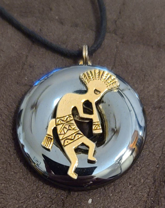 Silver & Gold Artisanal Kokopelli Pendant