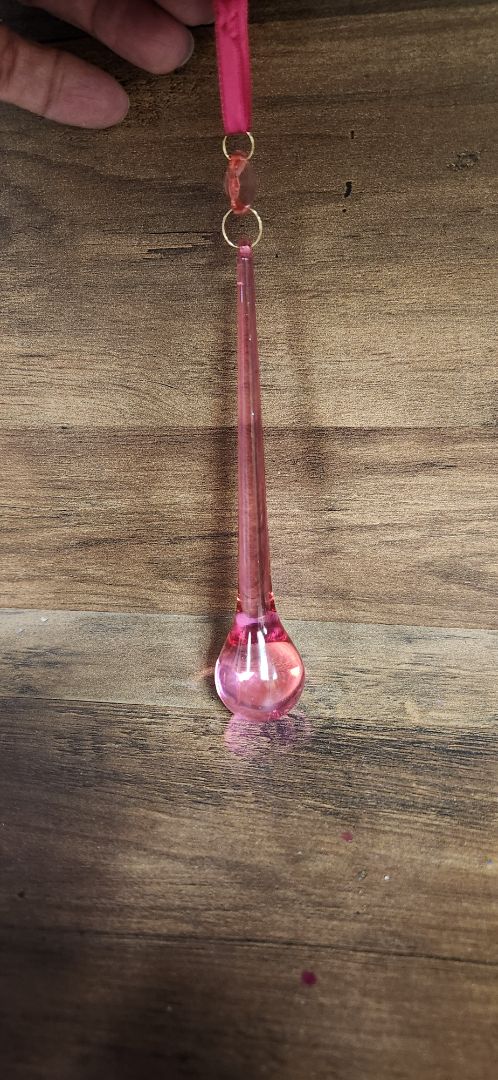 pink Pink tear drop ornament