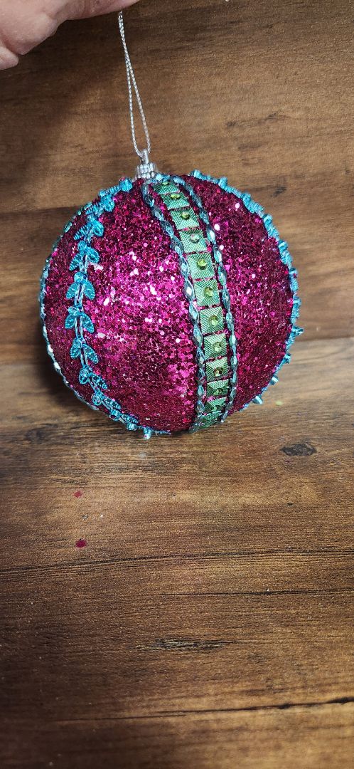 pink and blue ornament