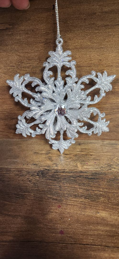 silver snowflake ornament