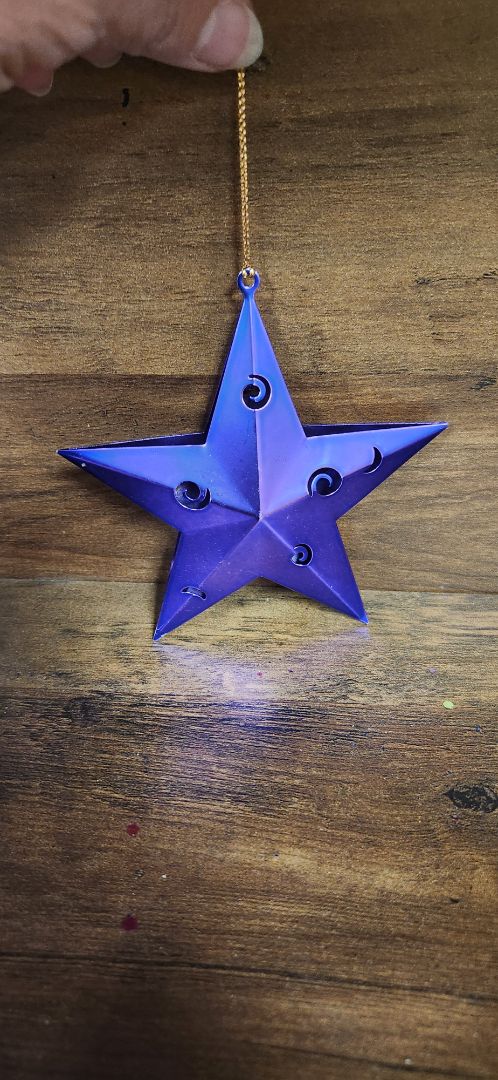 Purple metal star ornament