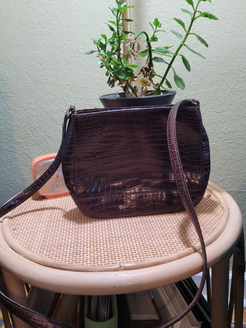 Brown leather handbag Talbots Vintage "Less than 50 years"