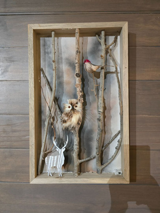 Red Bird Handmade "The Watcher and the Wanderer" # 2, 22 x 13 .5 x 2