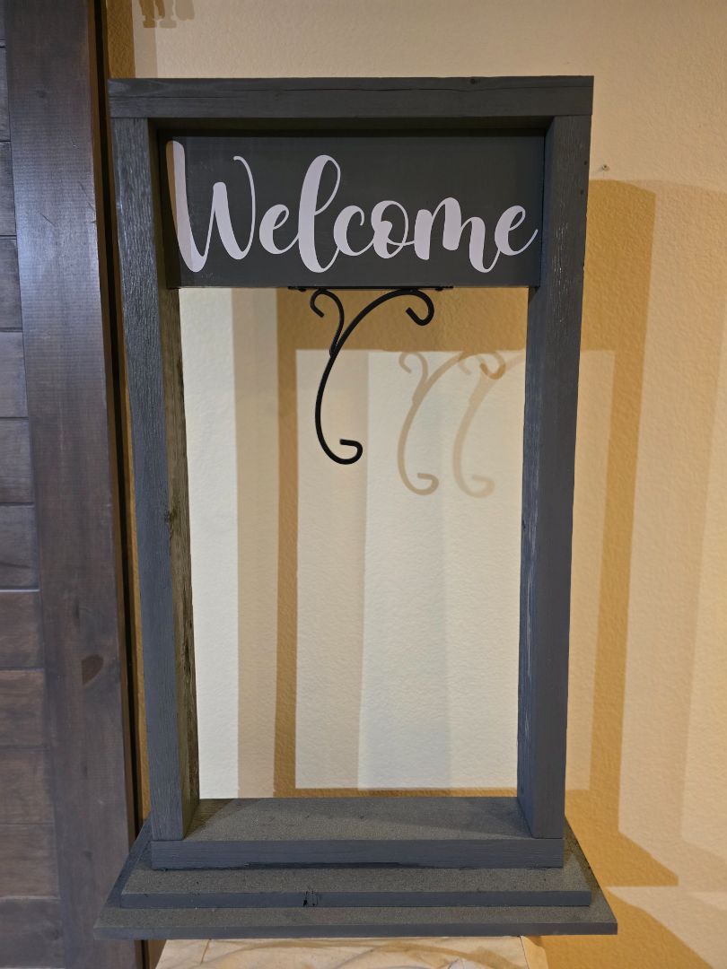 Grey Handmade Wood Plant Holder, 44 x 22 x 9