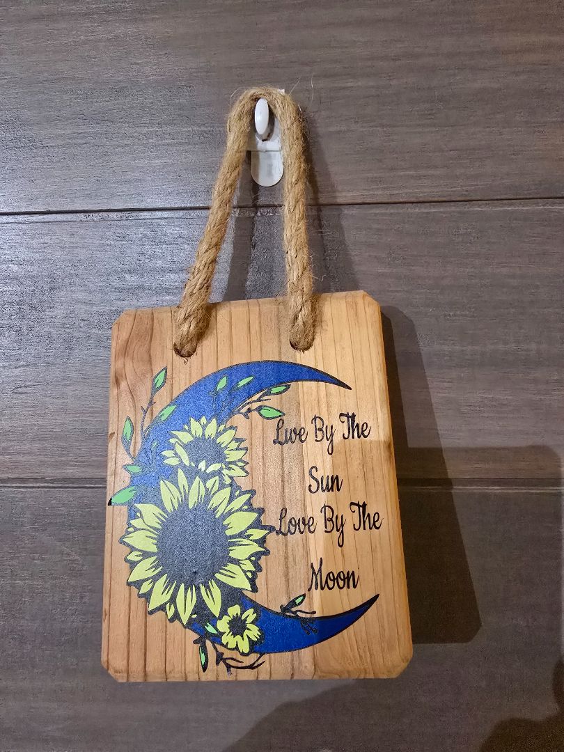 Blue Handmade Wood Hanger, 4.5 x 9.5