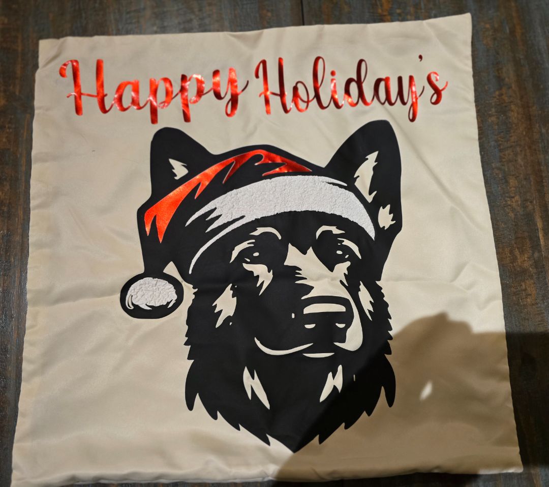 Handmade Christmas Pillow Cover, 15.5 x 15.5