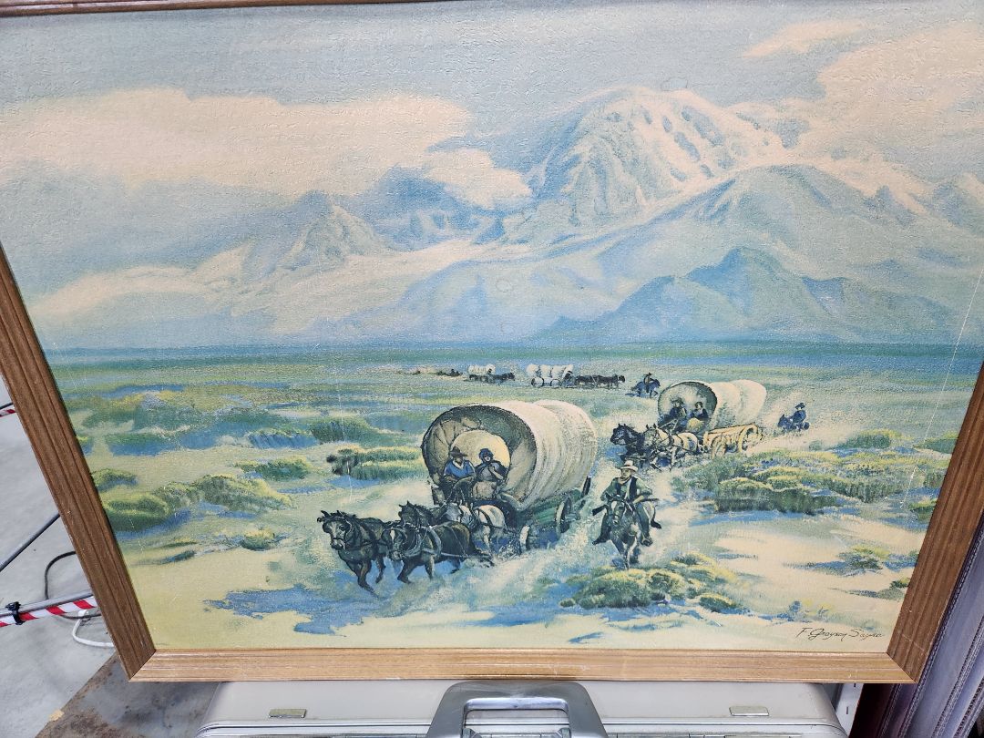 Serigraph- Framed "The Covered Wagon" F. Grayson Sayne