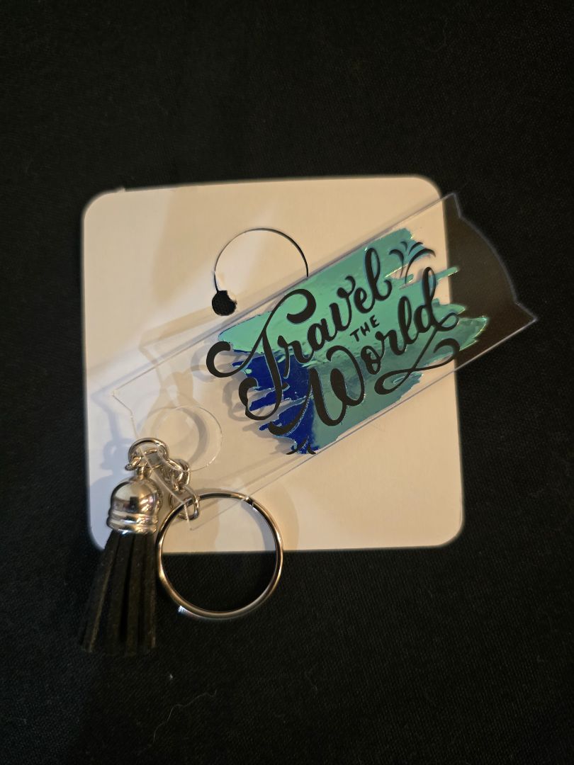 Blue Handmade Key Chain, 3.25 x 1.25