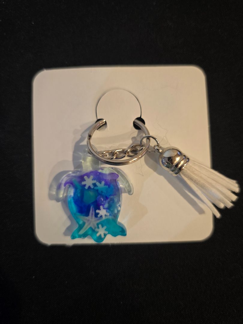 Blue Handmade Key Chain, 3.5 x 9