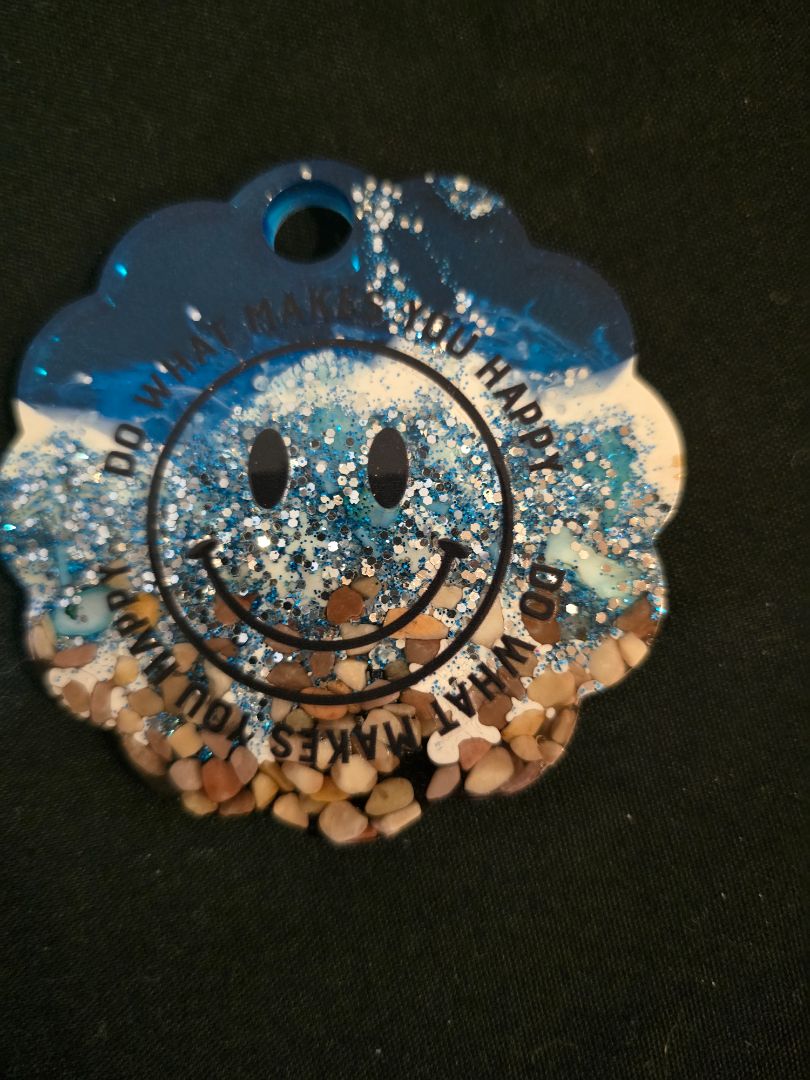 Blue Handmade Resin Stanley Lid Topper 40 oz, 3 x 3.25