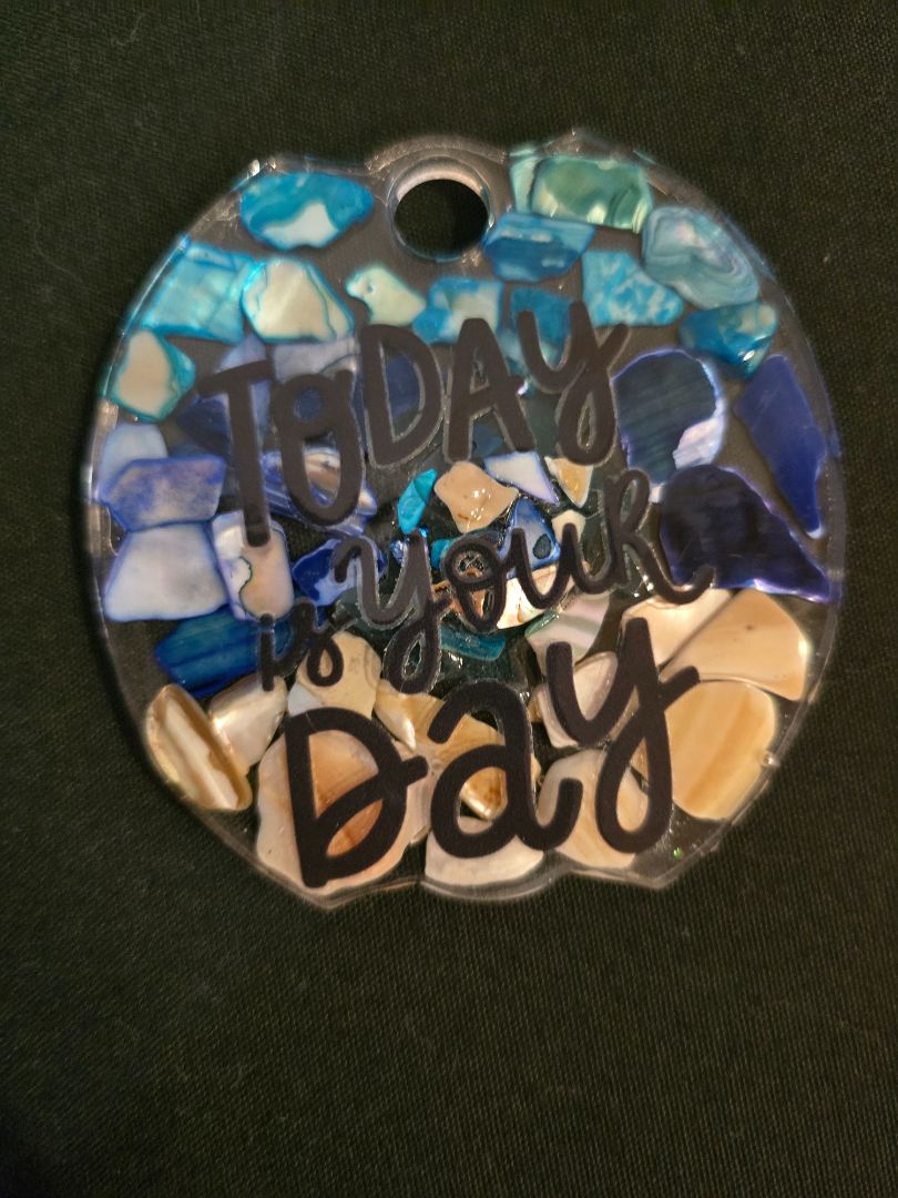 Blue Handmade Resin Stanley Lid Topper 40 oz, 3 x 3.25