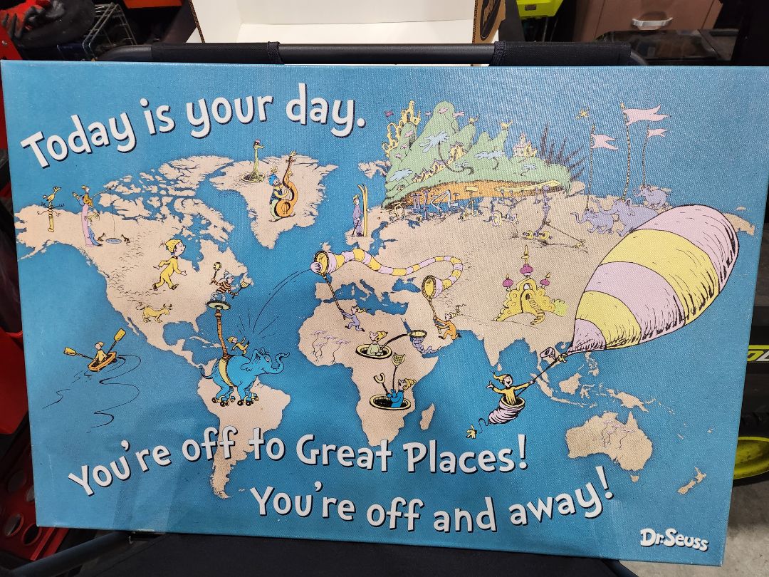 MISC- "The places you will go" Graphic- mounted on frame - Dr Suess