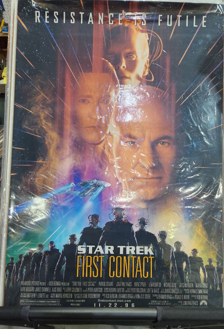 Rolled- Preowned- Used in Movie Theatre Original Movie Poster- 1996 Star Trek First Contact