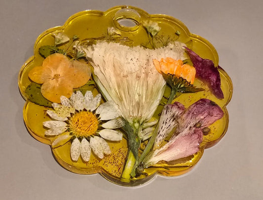 Yellow/Orange Handmade Resin Stanley Lid Topper 40 oz