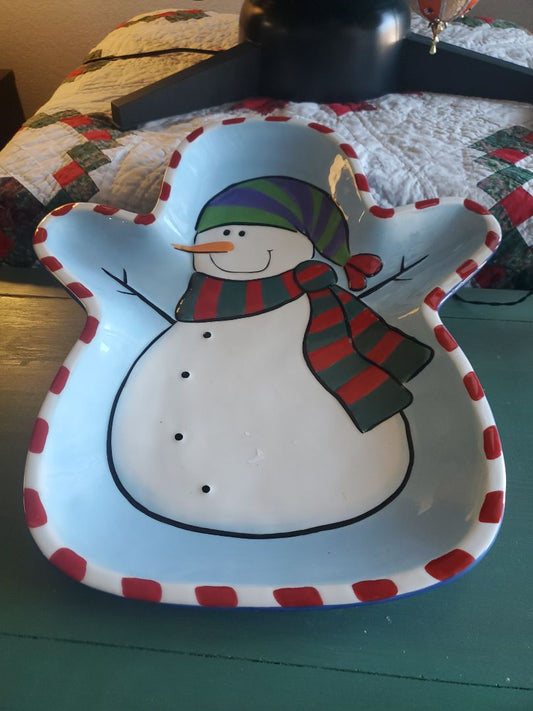 Snowman platter