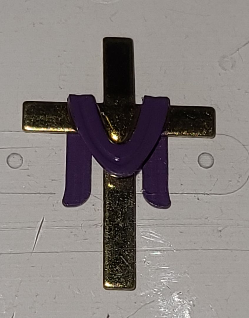 Purple Cloth on the Cross Lent Symbol