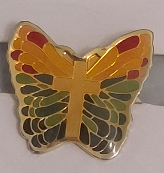 Rainbow Butterfly Cross