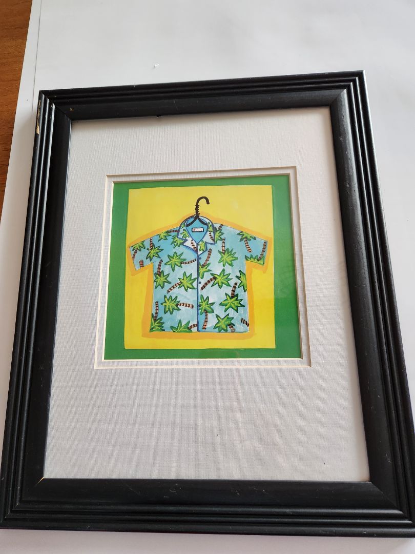 Hawaiian Shirt Art- Green/blue/yellow