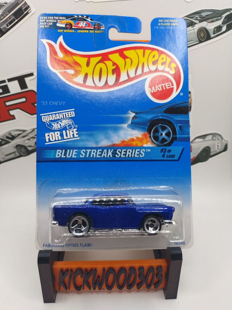 Blue Hot Wheels 55 Chevy Blue Card