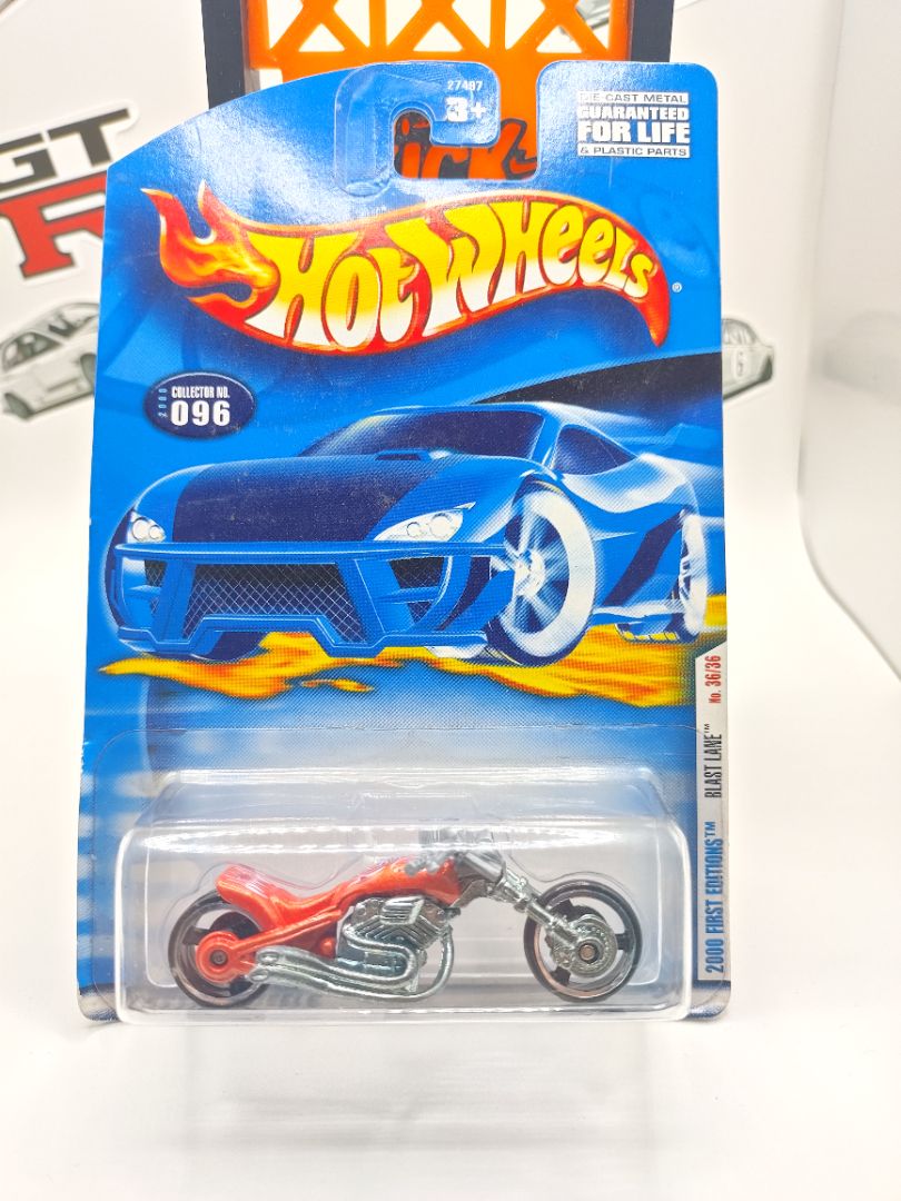 Orange Hot Wheels Blast Lane 1st edition motorcycle