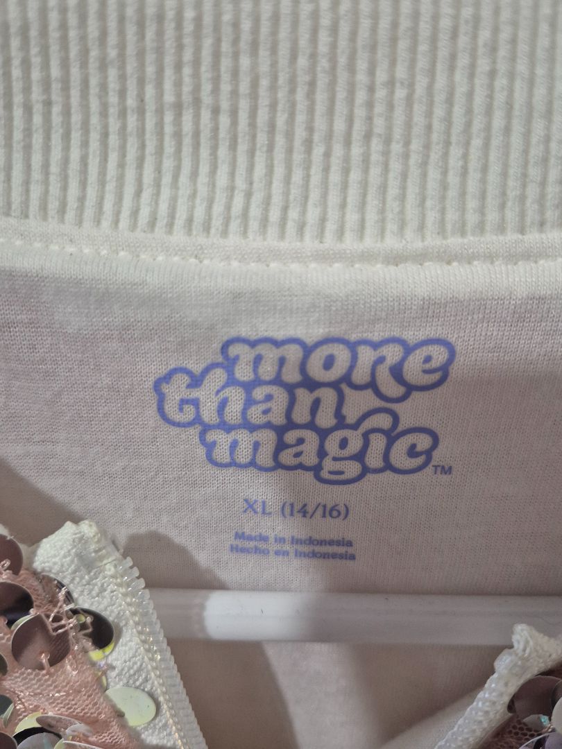 White & Silver More Than Magic Childrens Sequined Jacket, XL