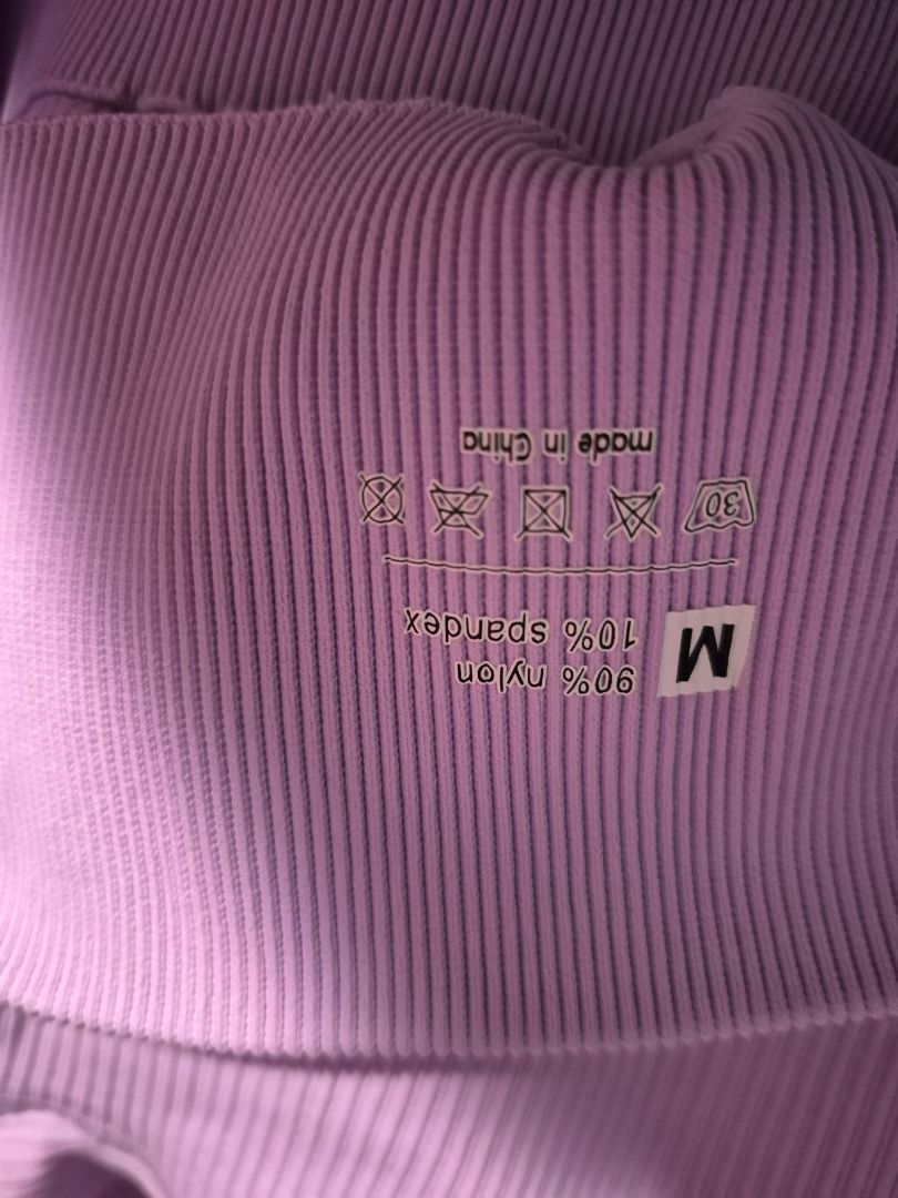 Lilac Ribbed Biker Shorts, M