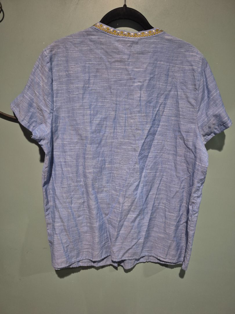 St.Johns Bay Crew Neck Blouse Blue (sz L)