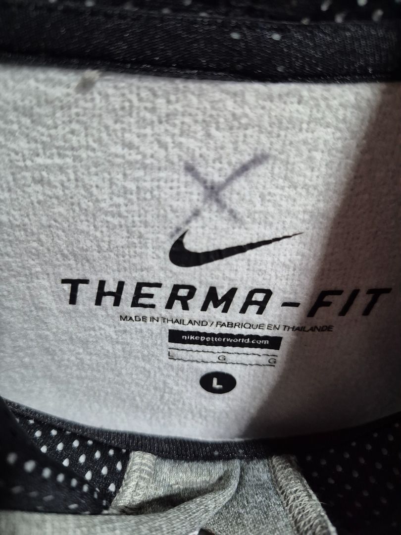 Grey w/Black Nike Therma-Fit Elite Pullover Hoodie, L