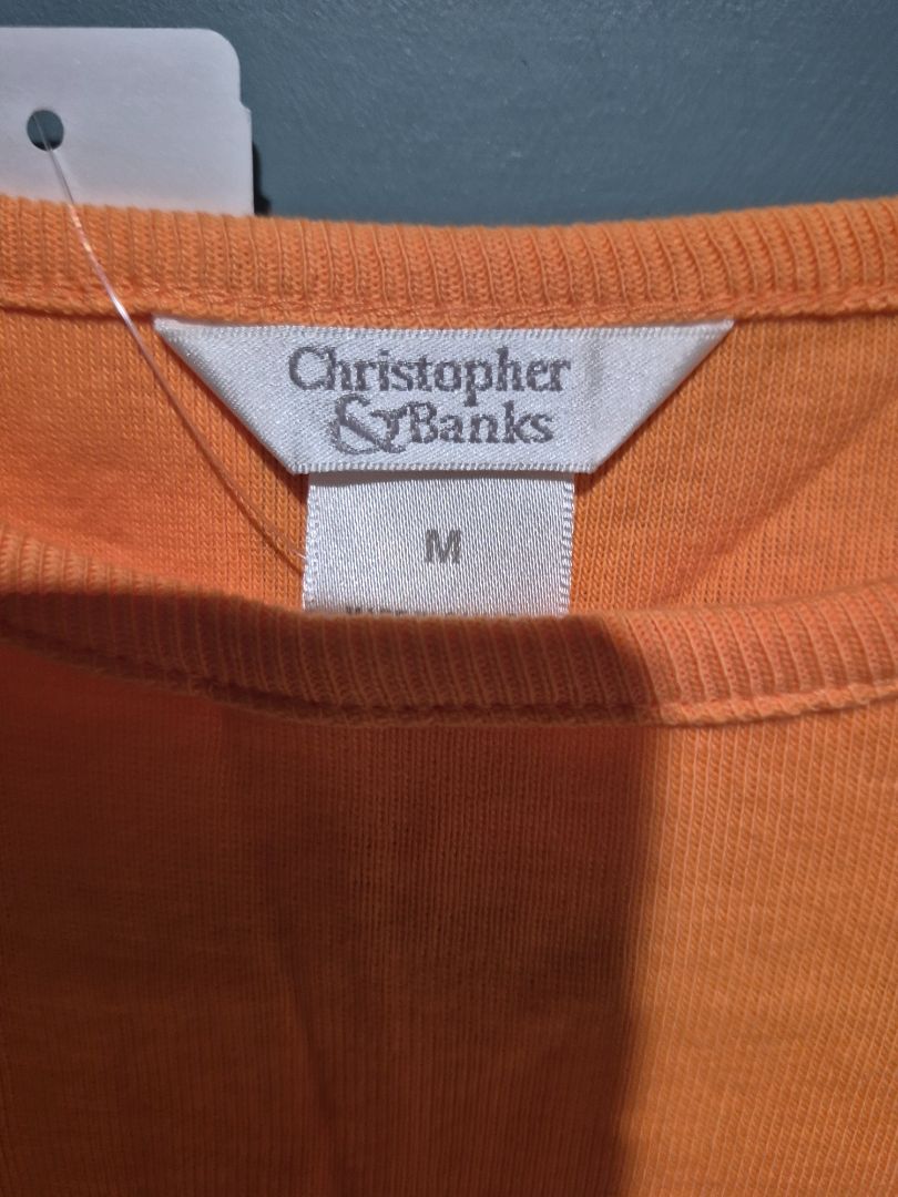 Pumpkin Christopher & Banks 3/4 Sleeve T-Shirt, New w/Tags, M