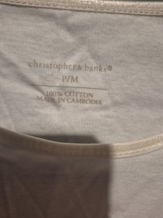Christopher & Banks Long sleeve White Shirt (sz P/M)
