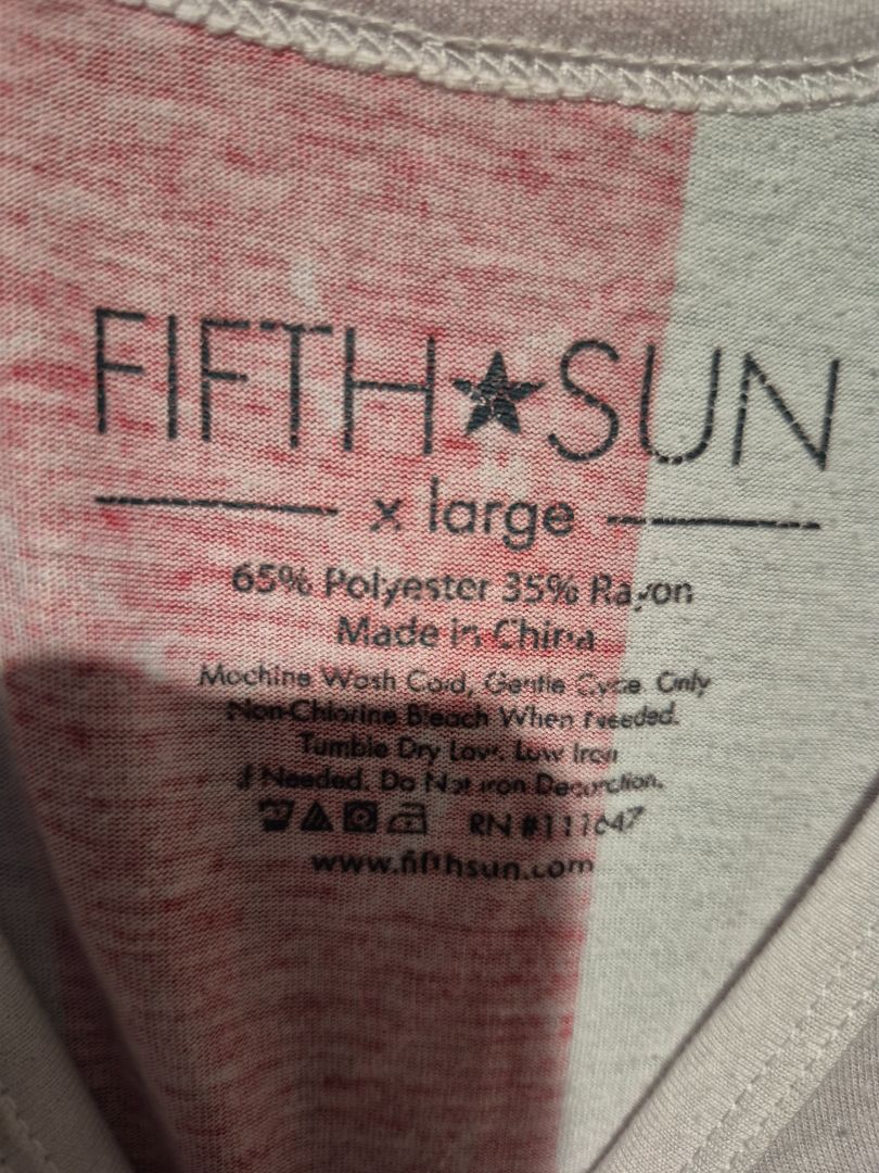 Fifth Sun American Flag Crop Tank Top w/ Front Tie Hem, XL