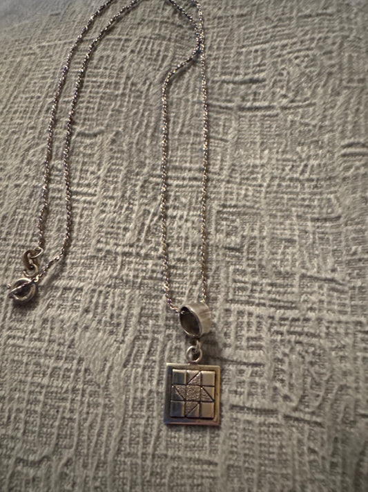 925 Square Star Pendant Necklace