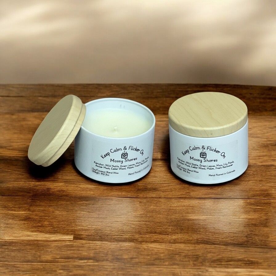 White After the Rain Coconut Soy Blend/ Scented Candle, Cotton Wick