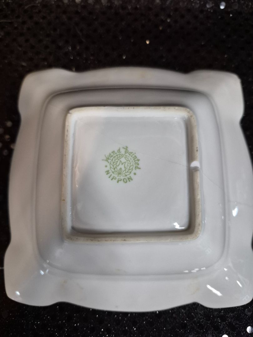 Nippon Hand Painted Porcelain Square Bowl
