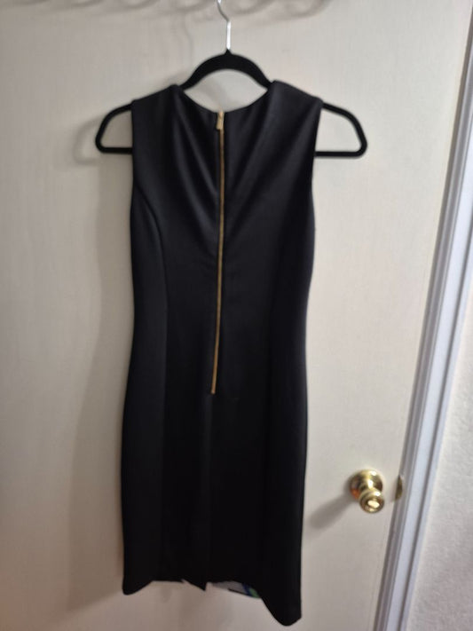 Black w/Multi Geometric Design Calvin Klein Sleeveless Sheath Dress, 2