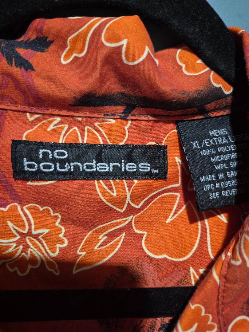 Orange No Boundaries Hawaiian Shirt, XL