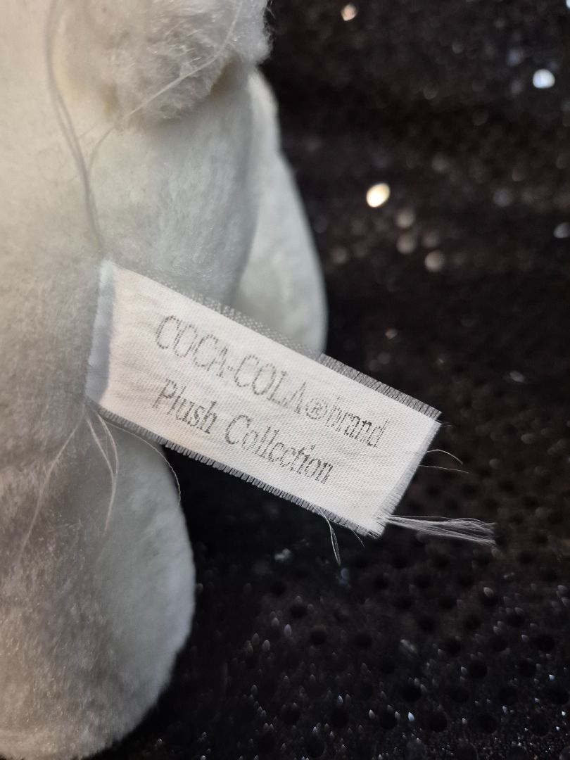 White Plush Coca-Cola Bear, 6"