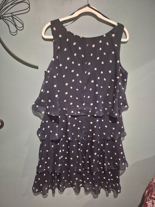 Black w/White Polka Dots S.L. Fashions Dress, 16