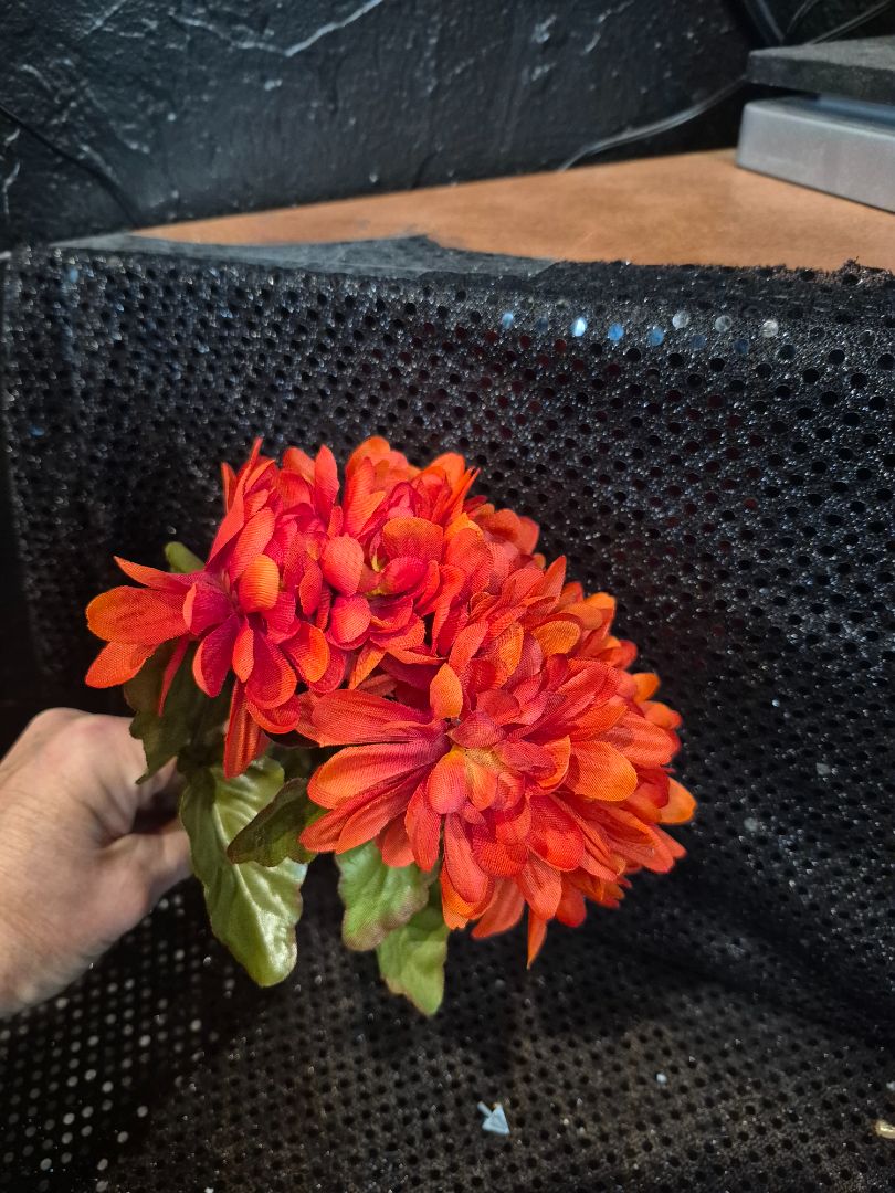 Red Faux Mum Flowers