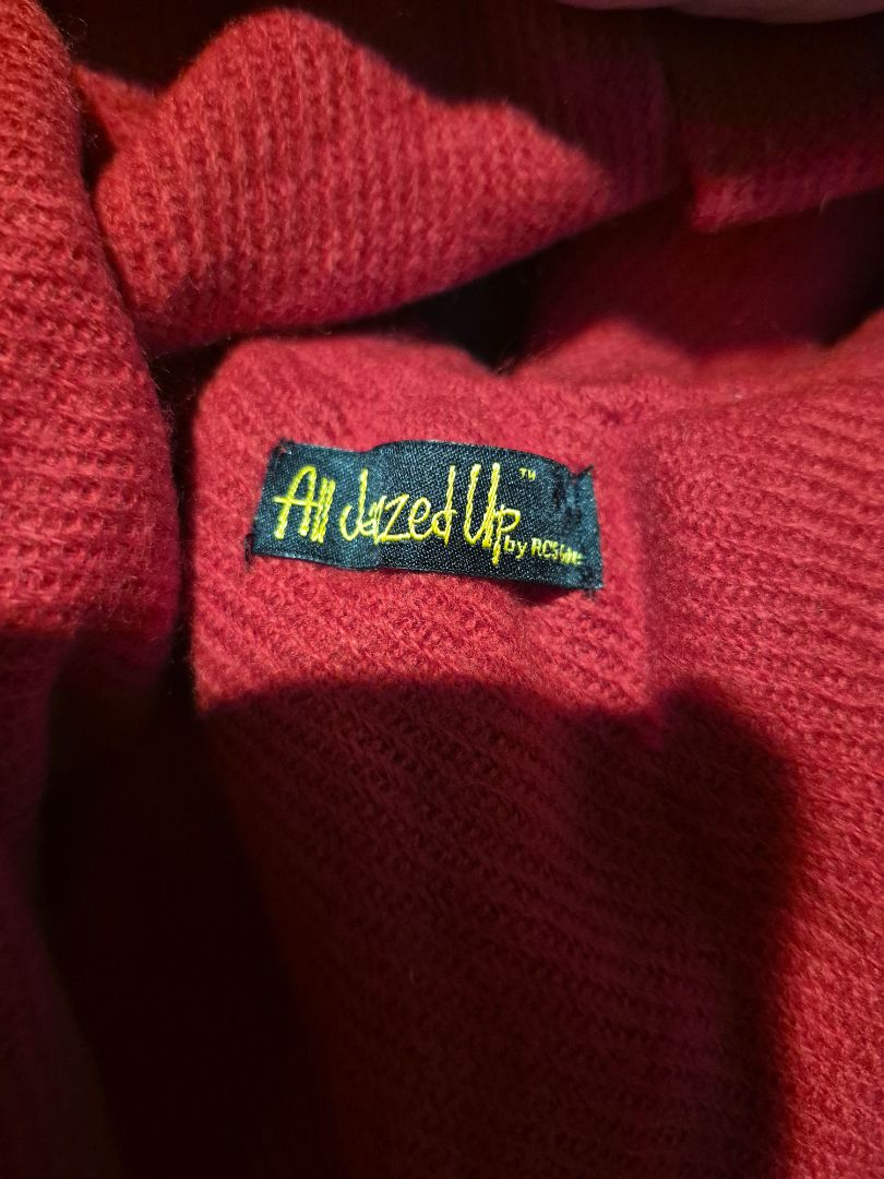 Red All Jazzed Up Knit Poncho