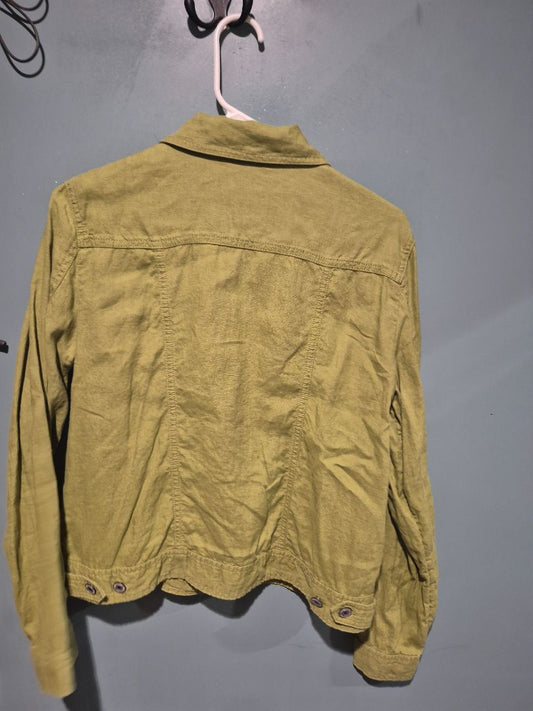 Moss Green Jones New York Linen Jacket, L