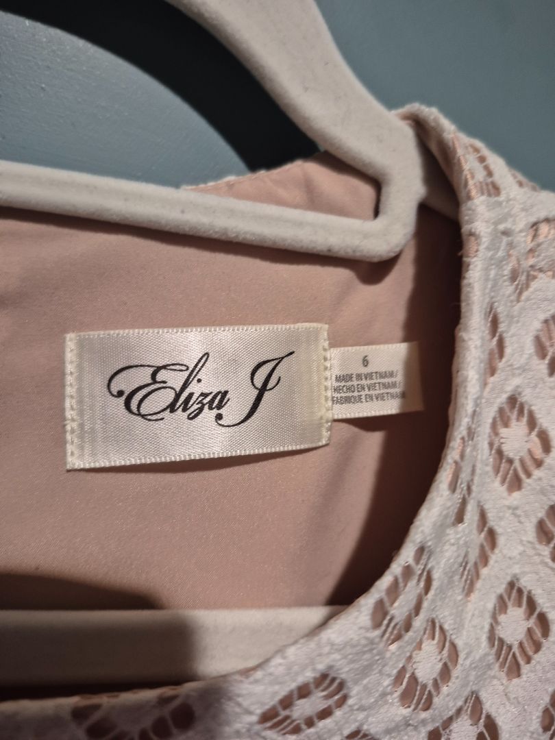 Cream Eliza J Lace Dress, 6