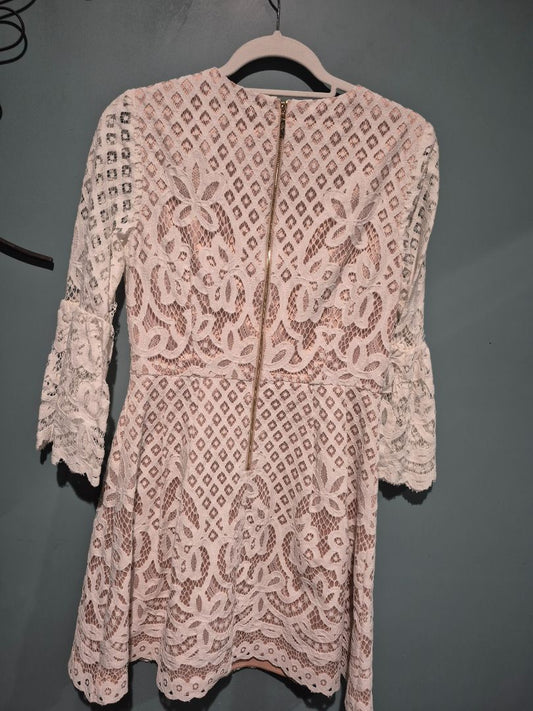 Cream Eliza J Lace Dress, 6