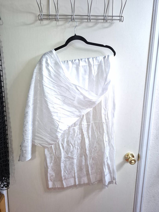 White Silk Scarf