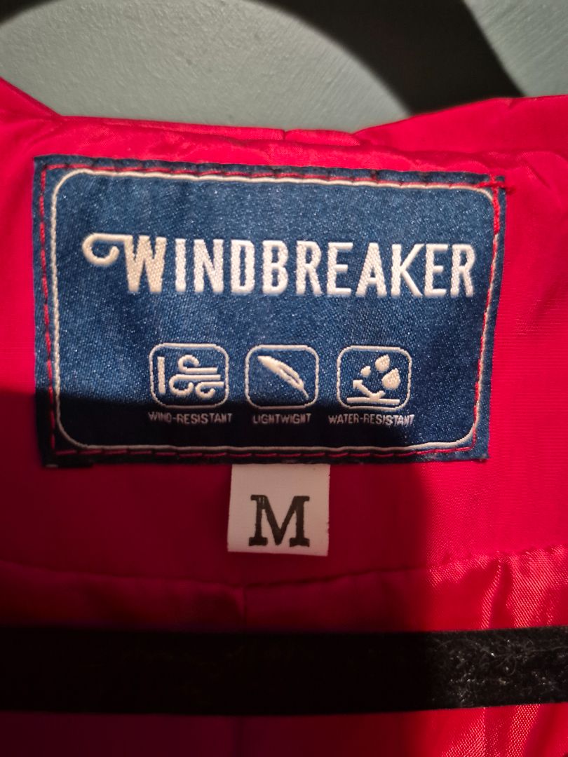 Windbreaker Rain Coat, M, Red
