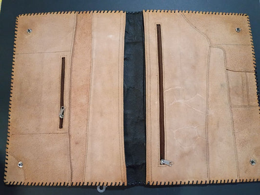 Hand-Tooled Leather Portfolio Document File